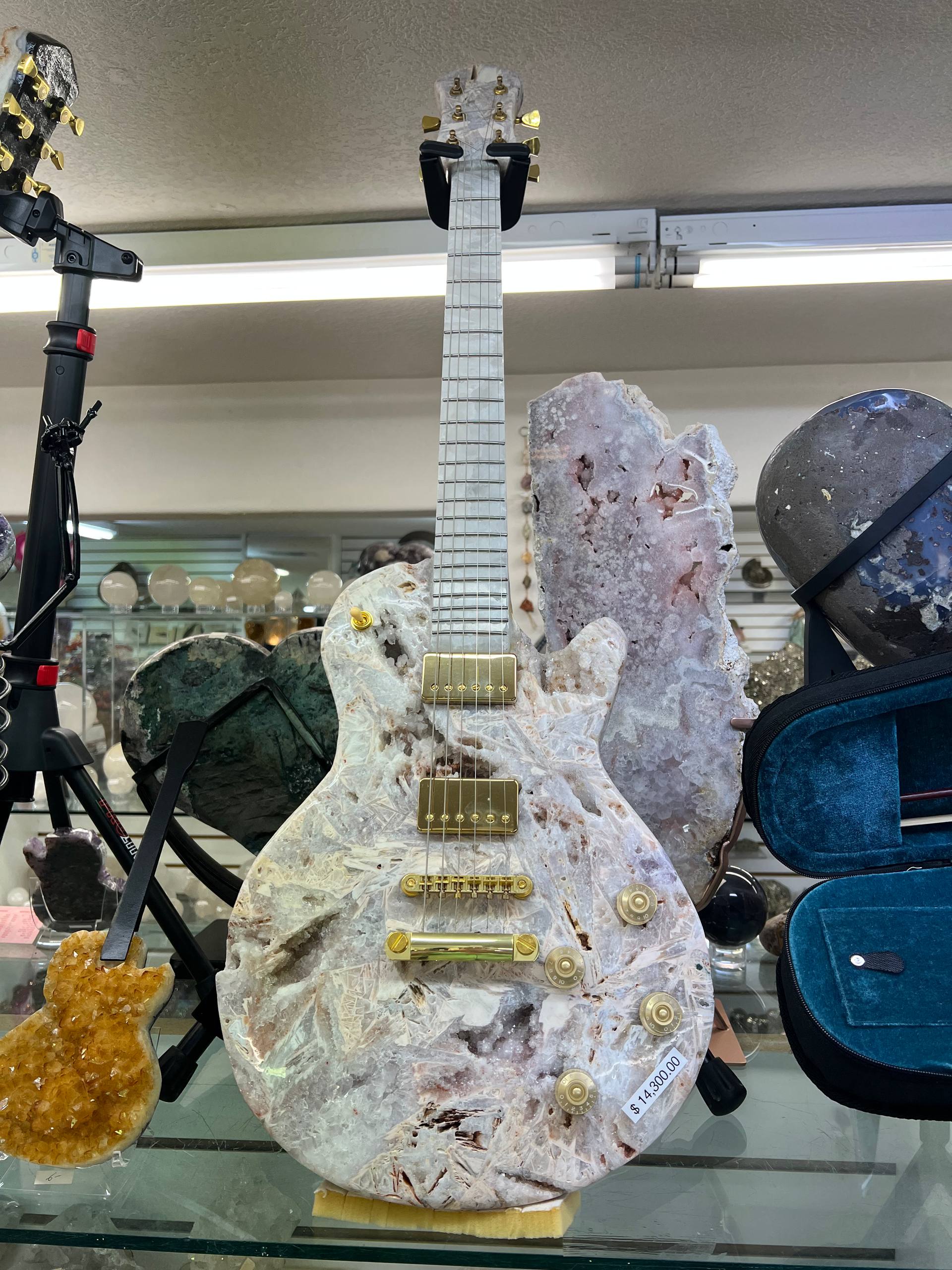 Pink Amethyst Guitar – view 9