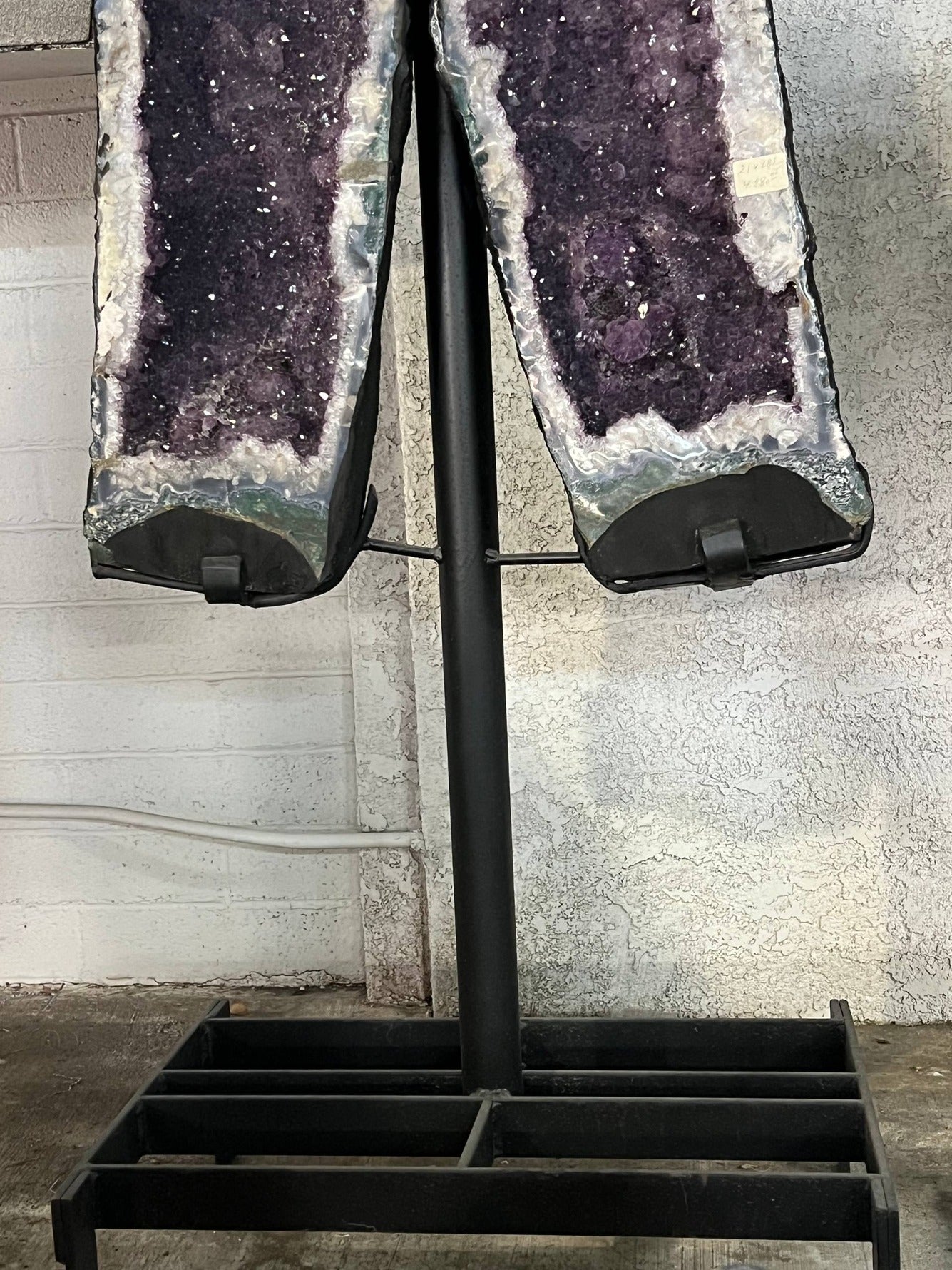 Dark Amethyst Tower Geodes on Stand – full with base