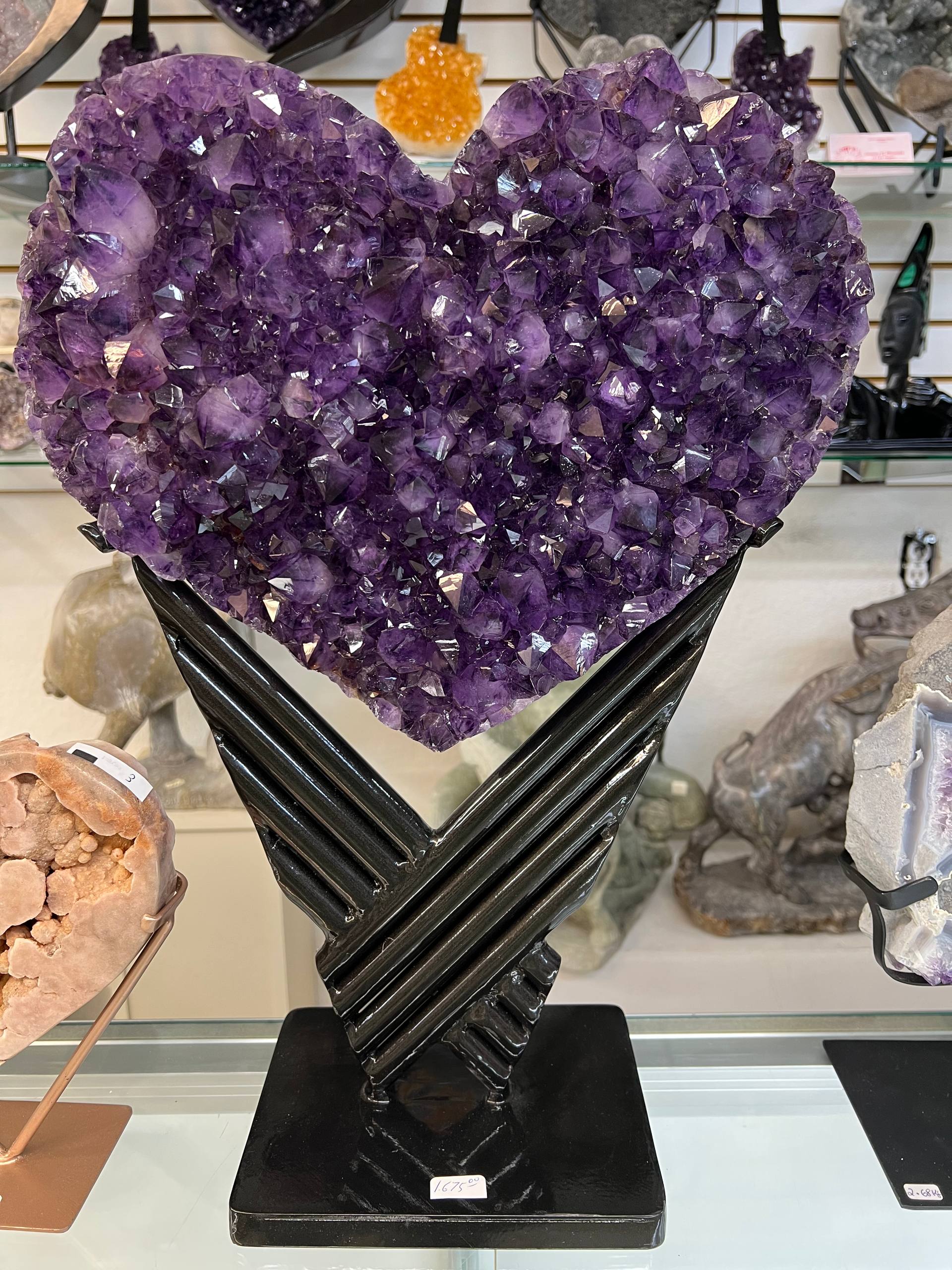 Amethyst hearts on stands – view 12