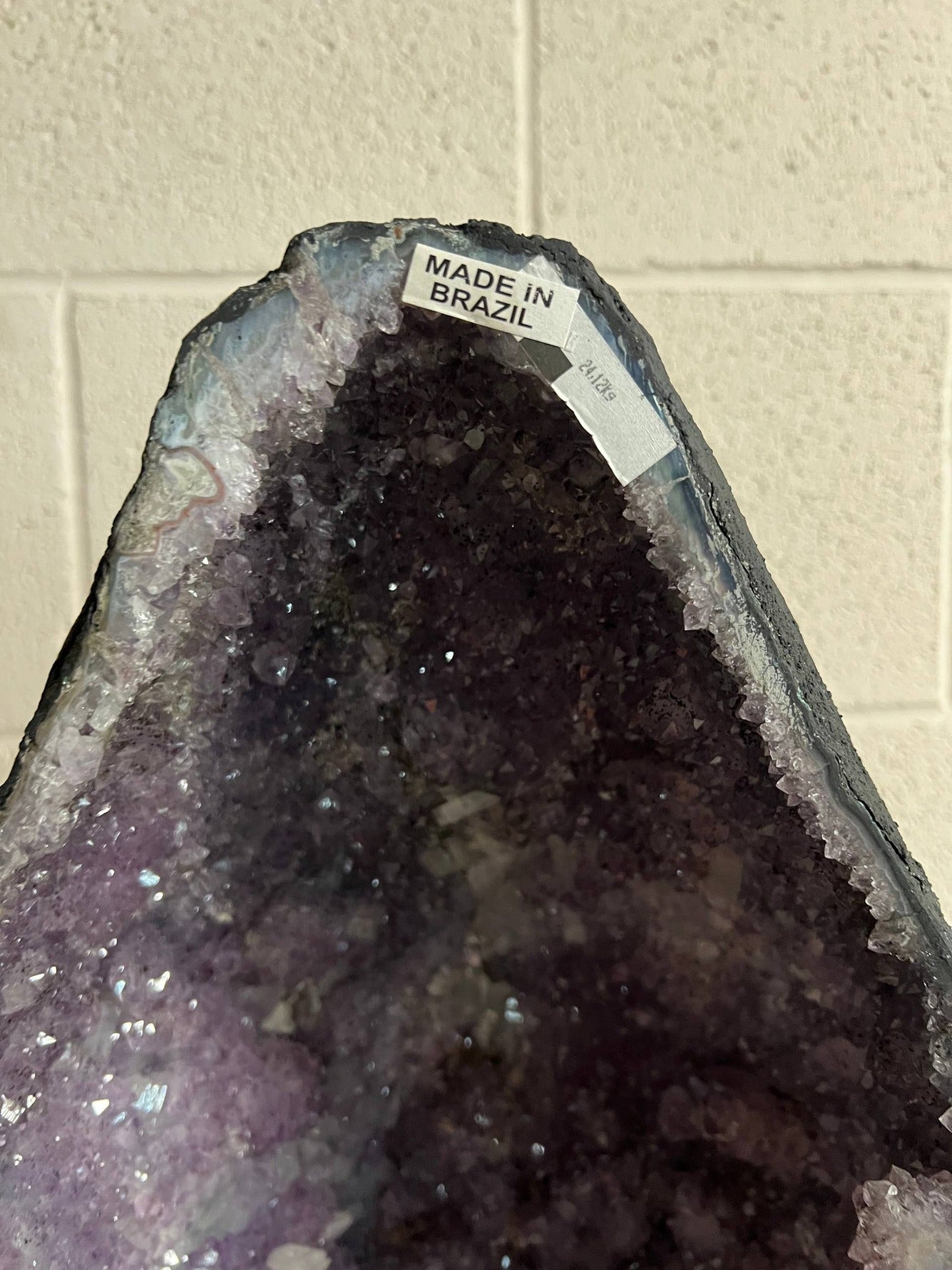 Beautiful dark color amethyst cluster on stand – view 4