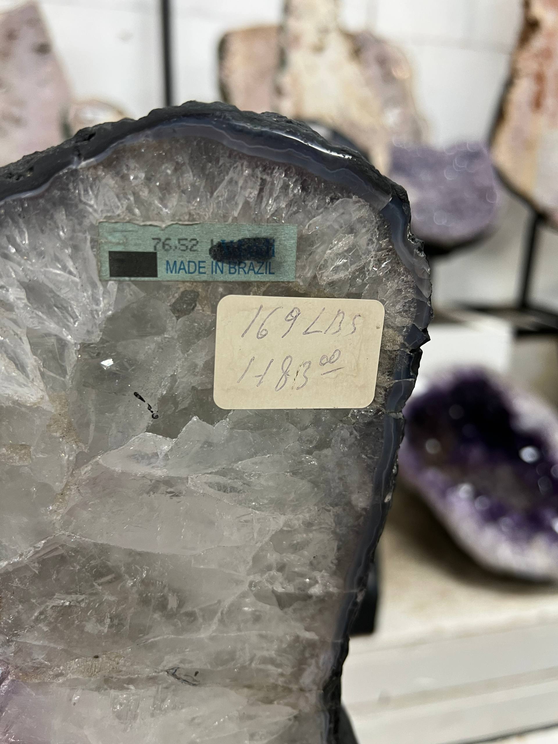 Amethyst geode stands by itself – view 8