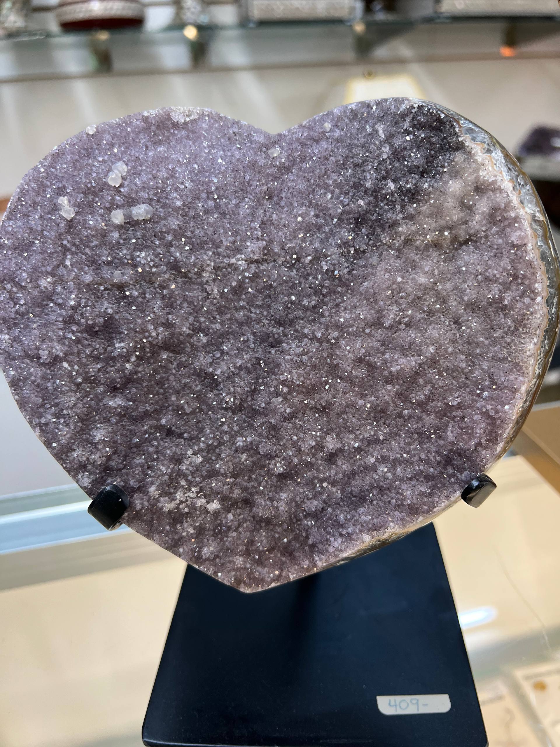 Amethyst hearts on stands – view 3