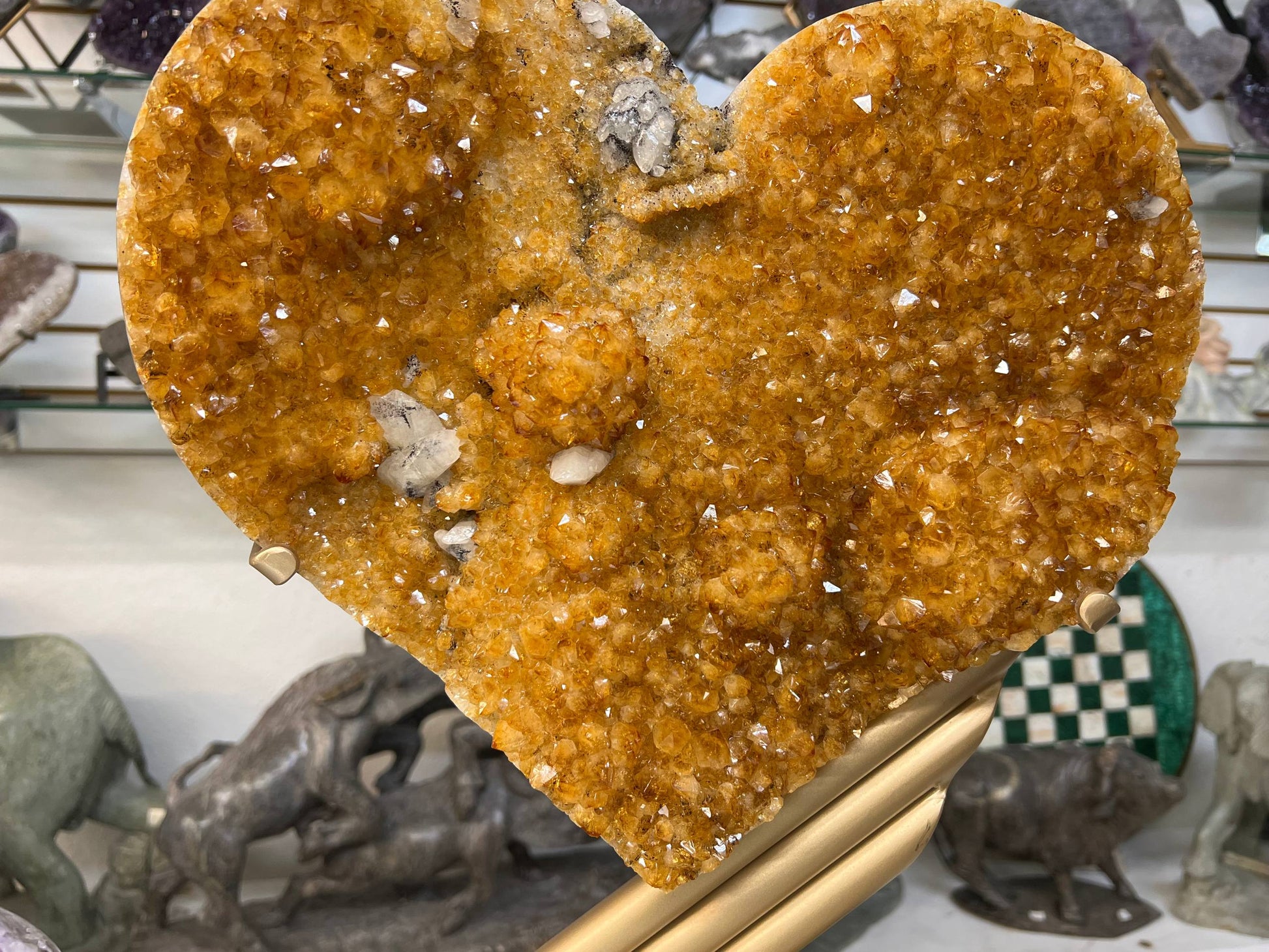 Citrine hearts on stand – view 6