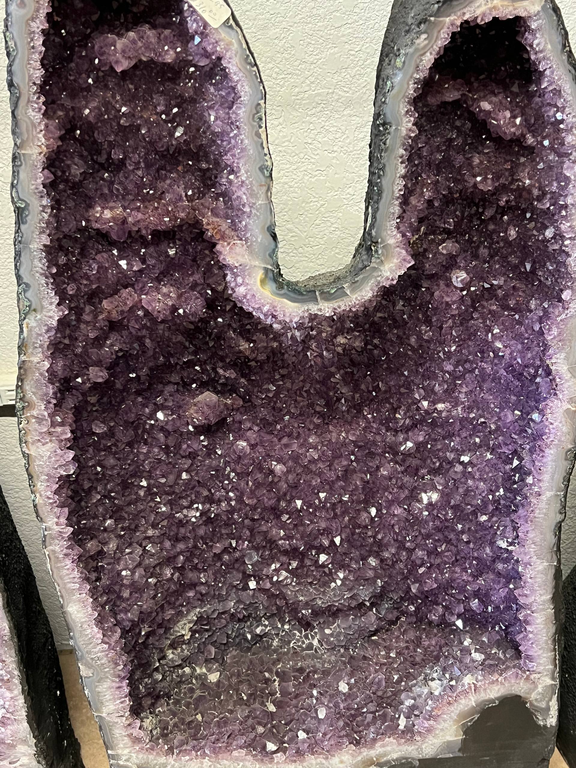 Twin amethyst tower geodes – view 8