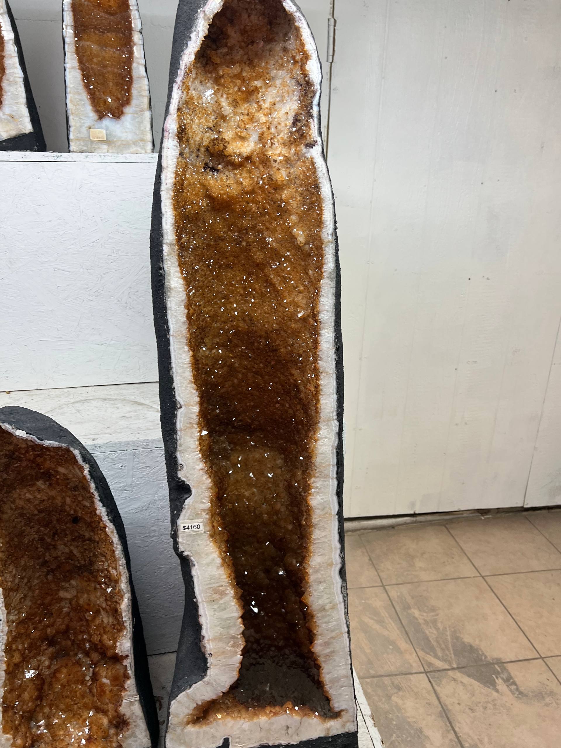 Big tall geode tower standing alone citrine – view 11