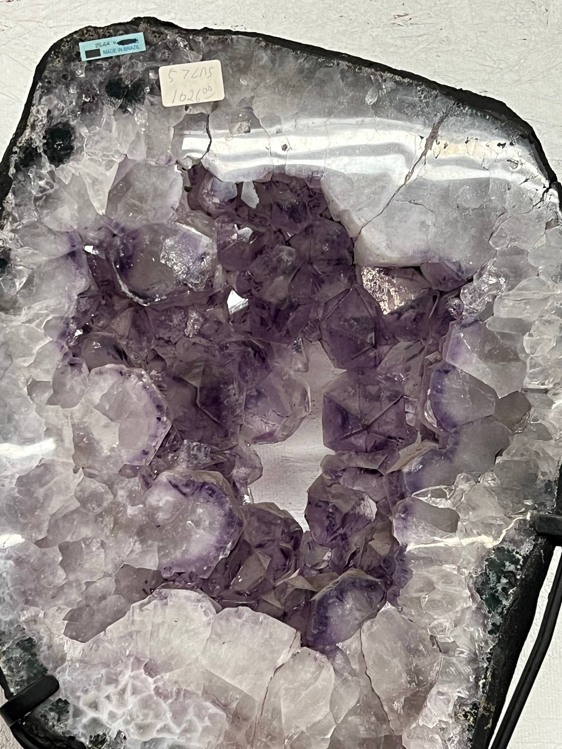 Amethyst geode slabs on stand – view 7