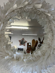 Selenite wall mirror beautiful round shaped – view 1
