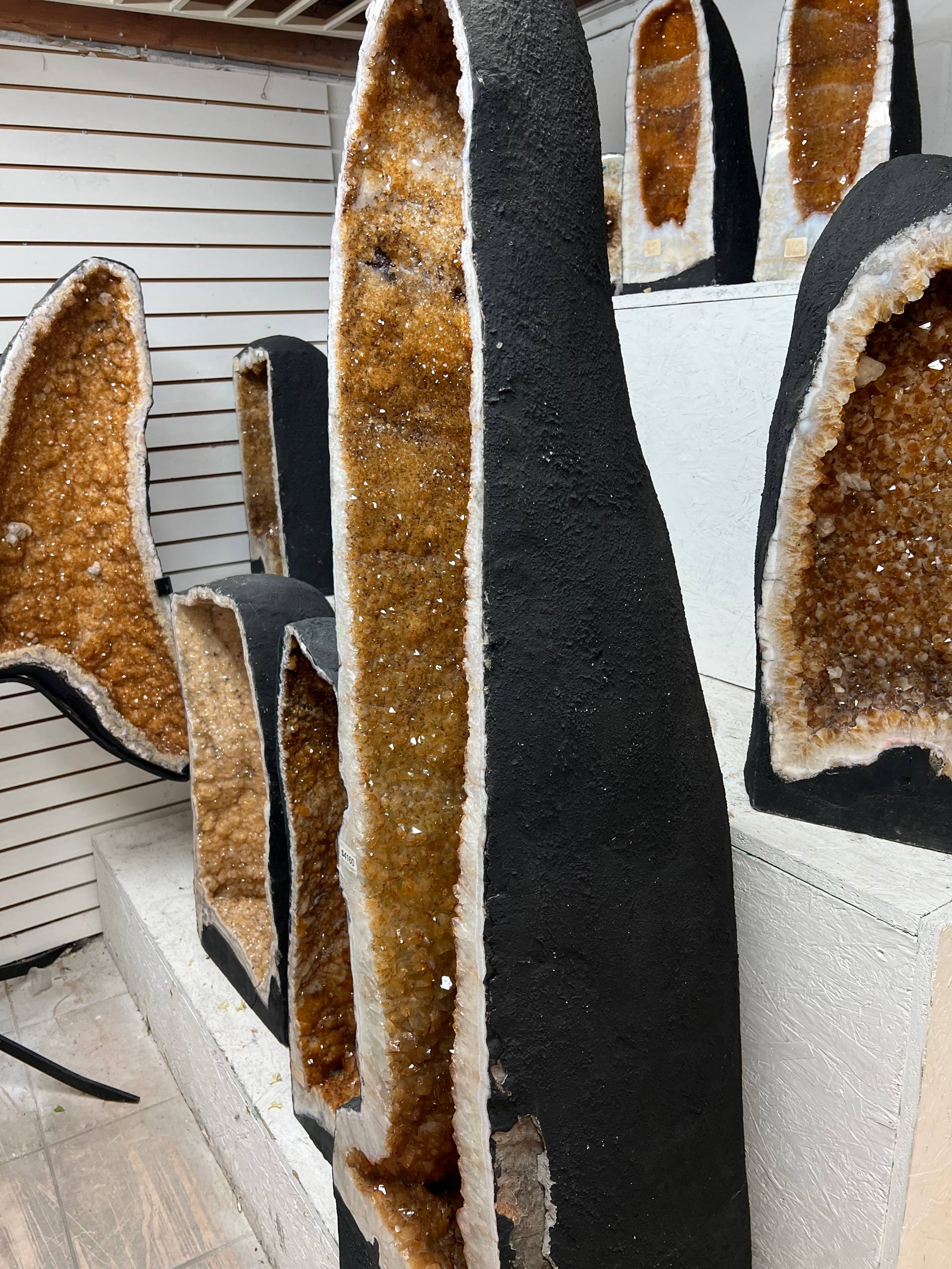 Big tall geode tower standing alone citrine – view 1