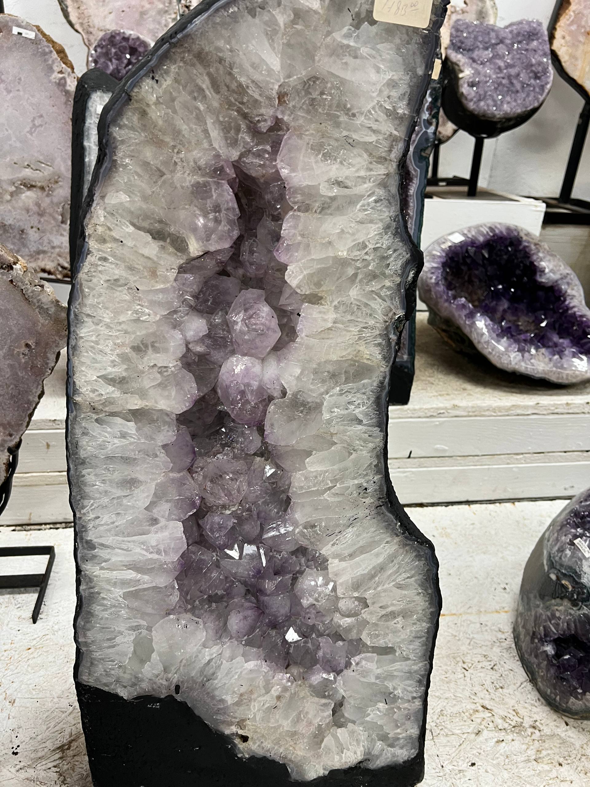 Amethyst geode stands by itself – view 5