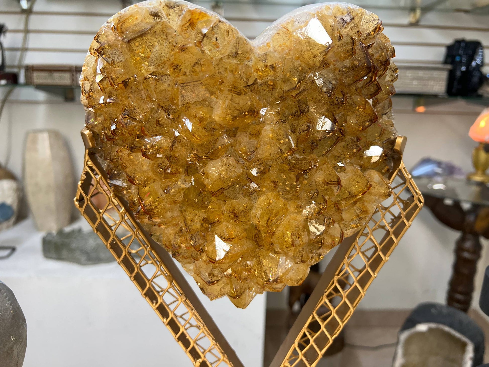 Citrine hearts with stands – view 5