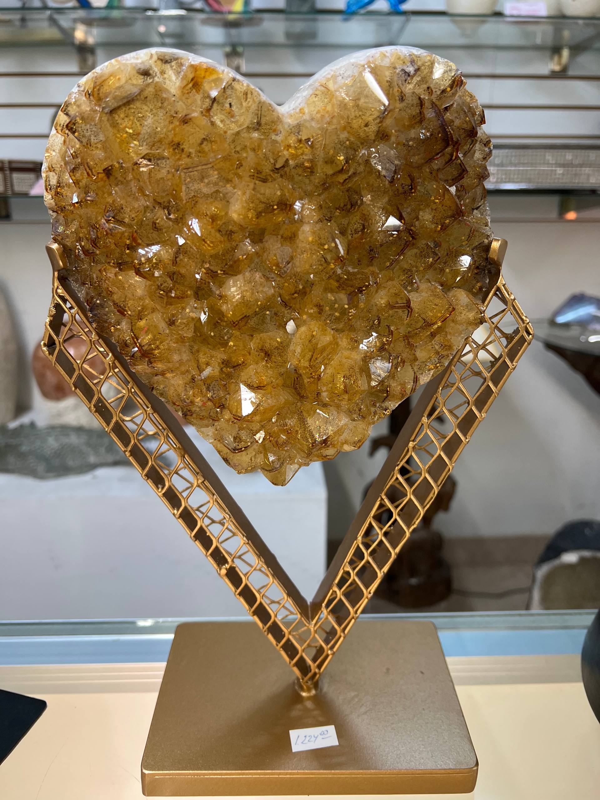 Citrine hearts with stands – view 10