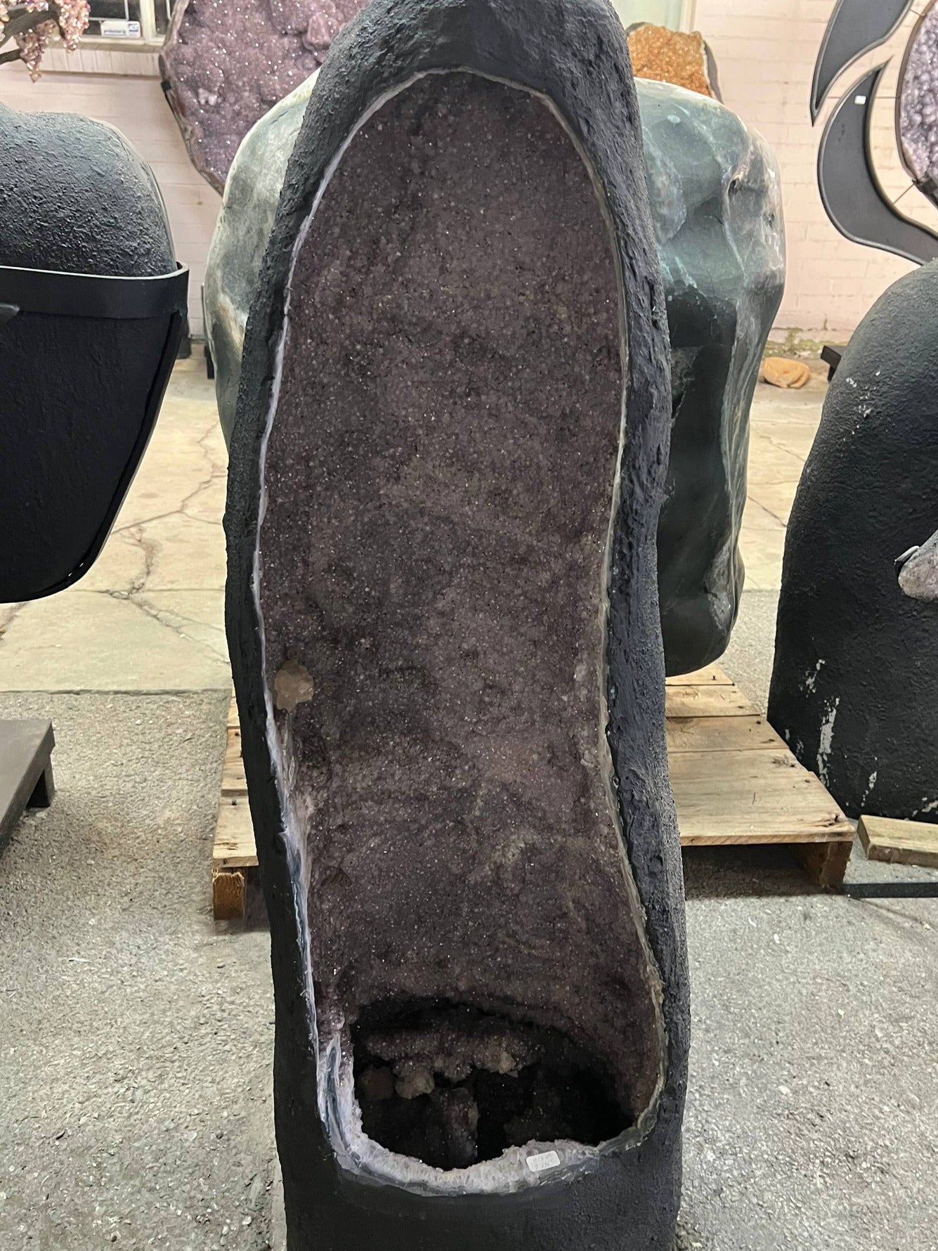 Tall Amethyst Tower Geode – full body view