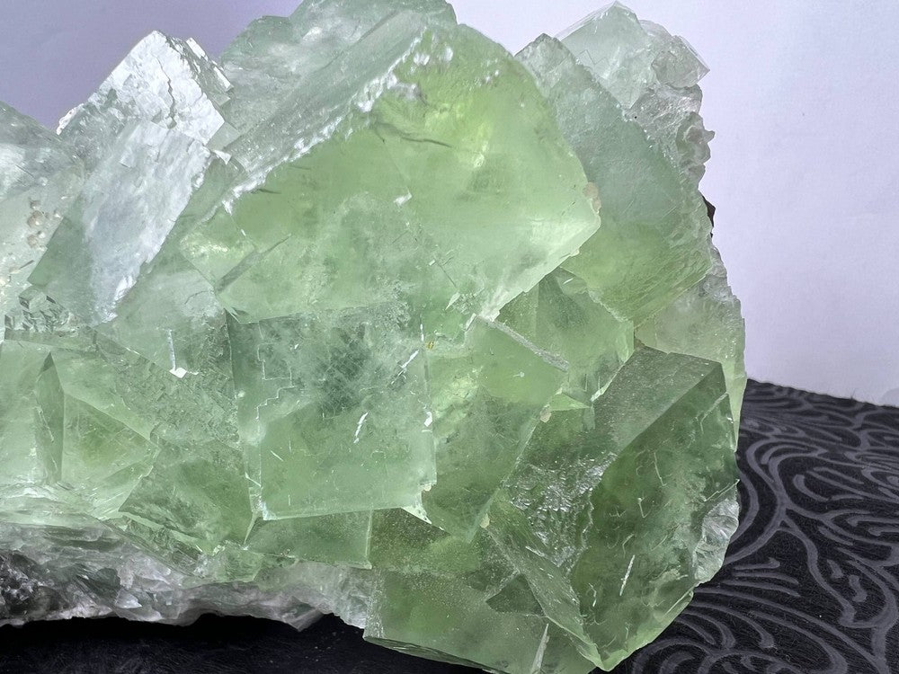 Green fluorite on druzy quartz matrix (Code F5-1)