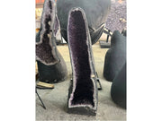 Large amethyst geode cathedral on stand — full front view