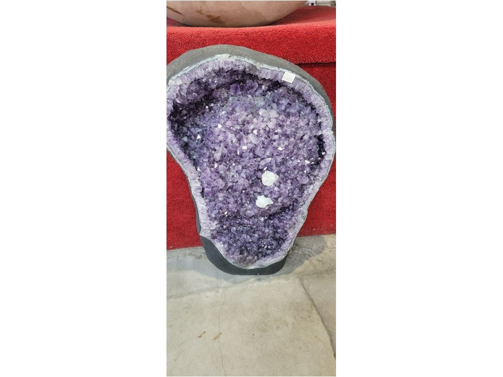 Amethyst geode — wide angle cavity view