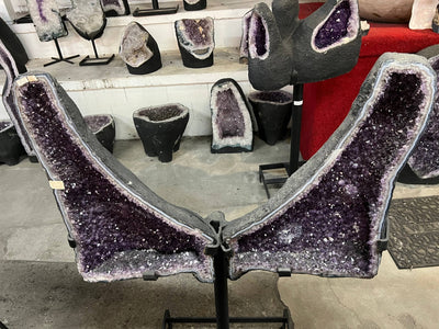 Amethyst Angel Wings Geode on Stand — 216 LBS