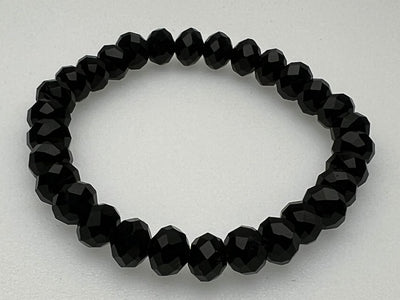 Black tourmaline natural faceted beads bracelets