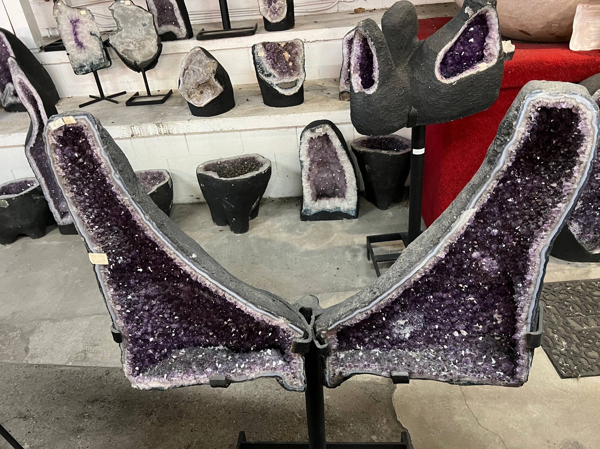 Amethyst Angel Wings Geode on Stand 216 LBS — view 2