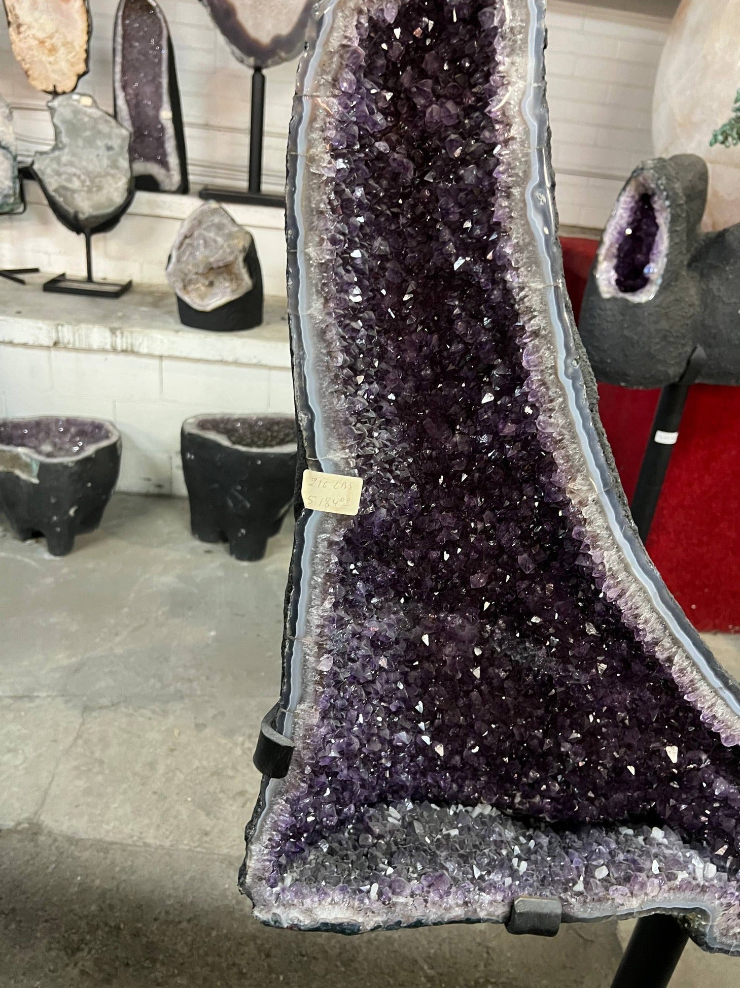 Amethyst Angel Wings Geode on Stand 216 LBS — view 3