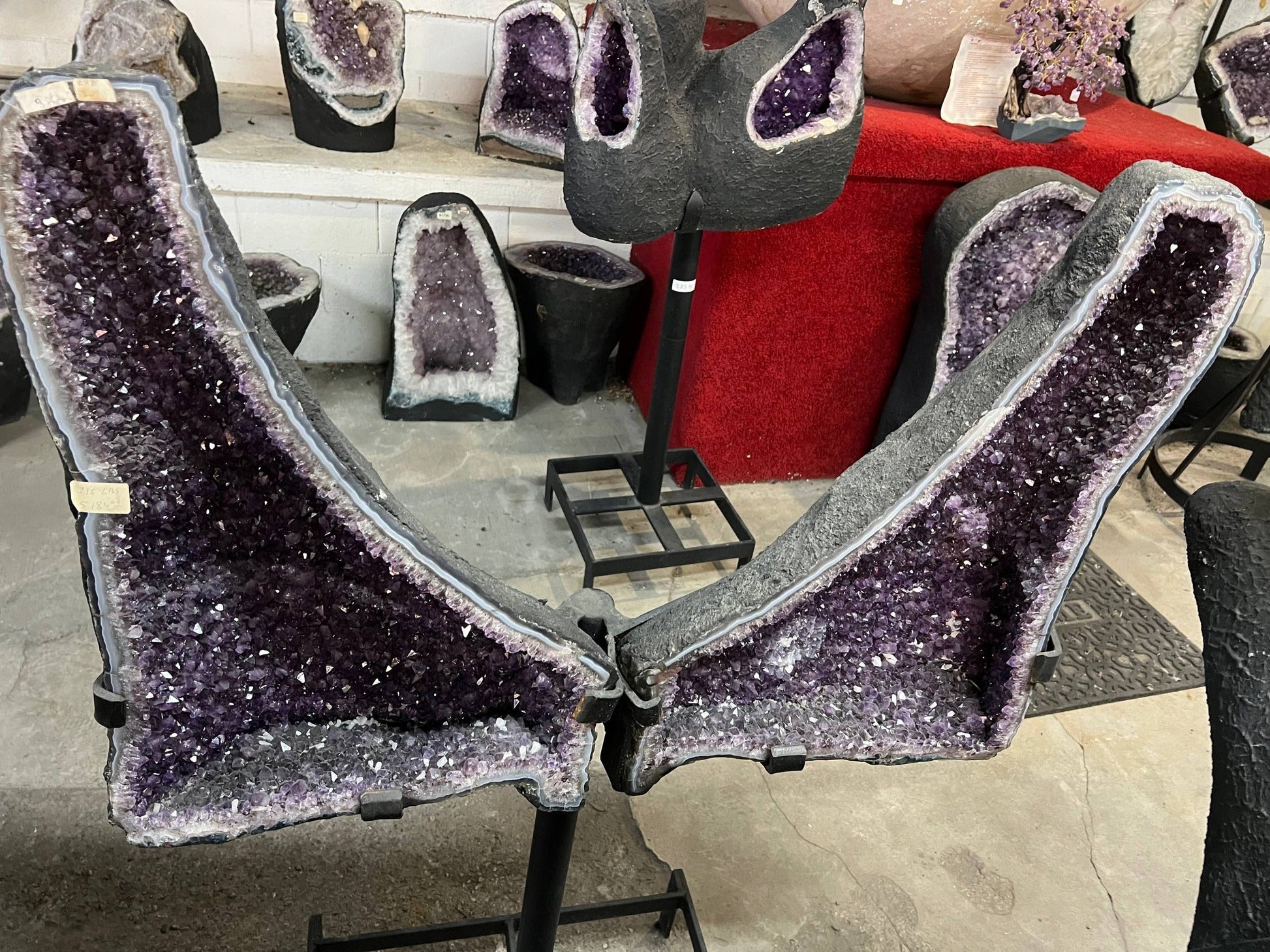 Amethyst Angel Wings Geode on Stand 216 LBS — view 5