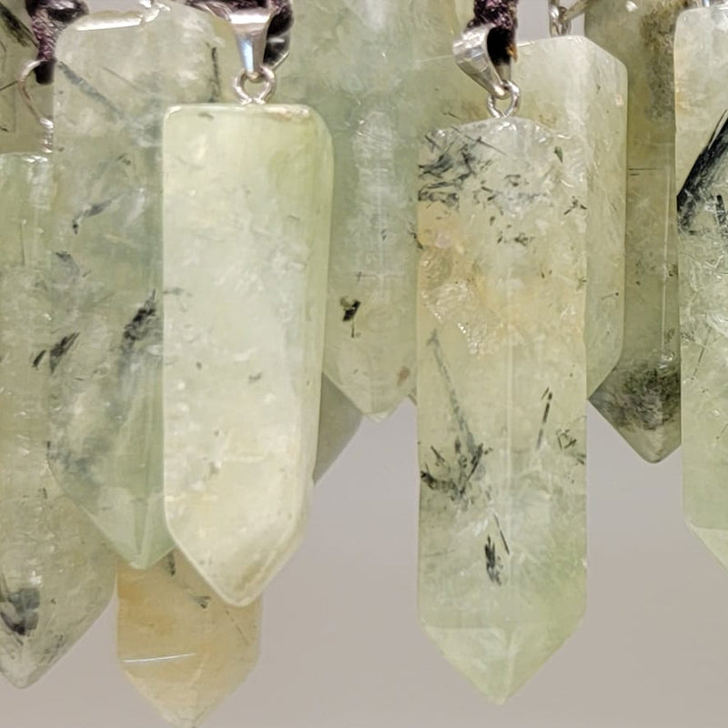 Prehnite crystal pendant