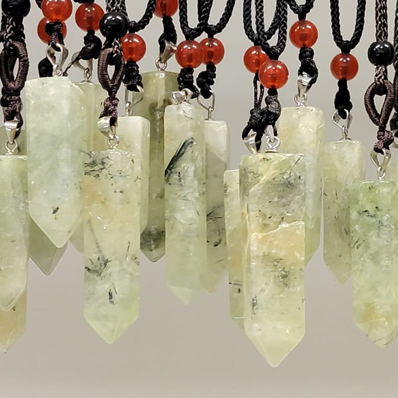 Prehnite crystal pendant
