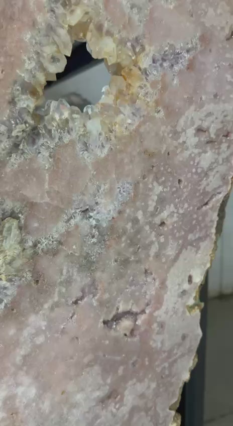 Rose amethyst wings on stand