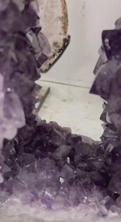 Load video: Amethyst geode beautiful color
