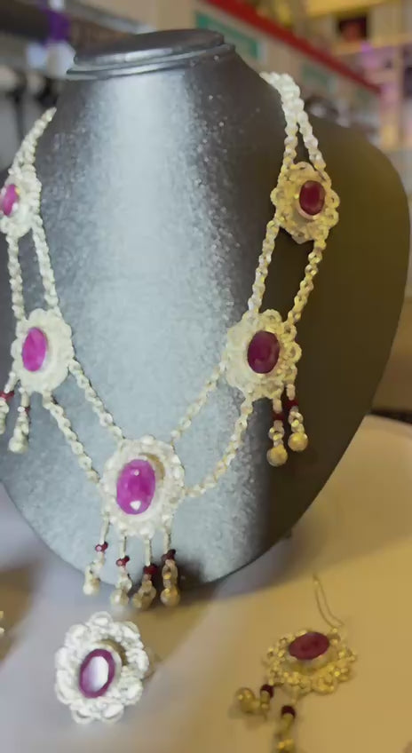 Hunza Ruby Silver Filigree Jewelry Set - Video IMG_7660.MOV
