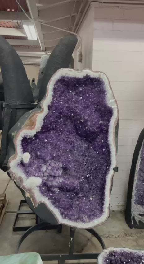 Load video: Tall Amethyst Geode Cathedral Tower on Stand