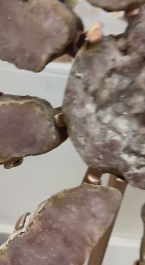 Load video: Pink amethyst on stand