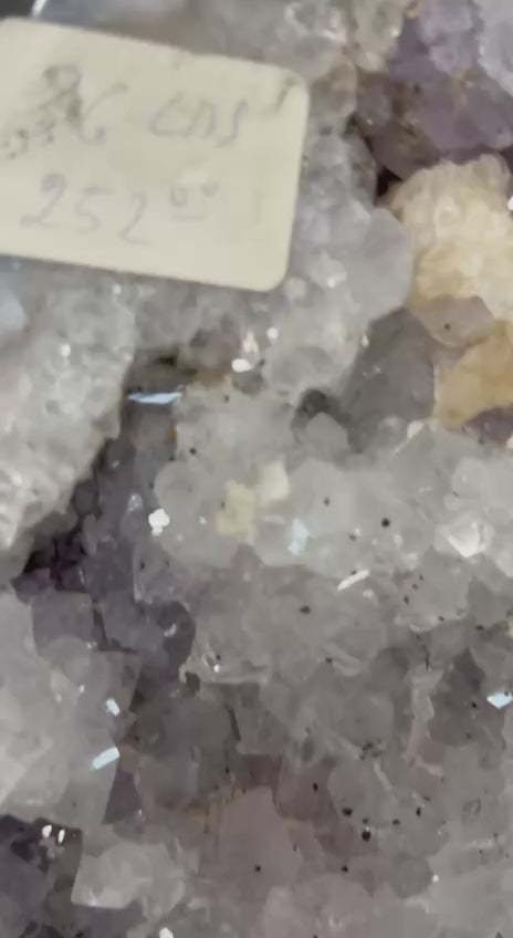 Load video: Amethyst Cathedral Geode with Calcite – video