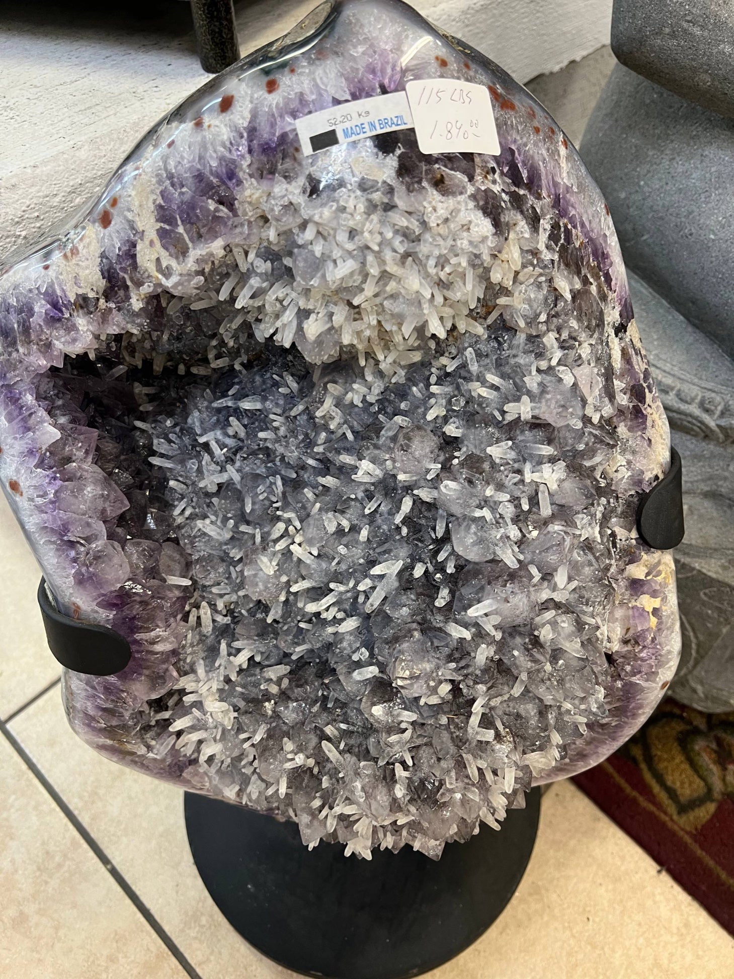 Amethyst Geode with Calcite — Beautiful Specimen on Stand