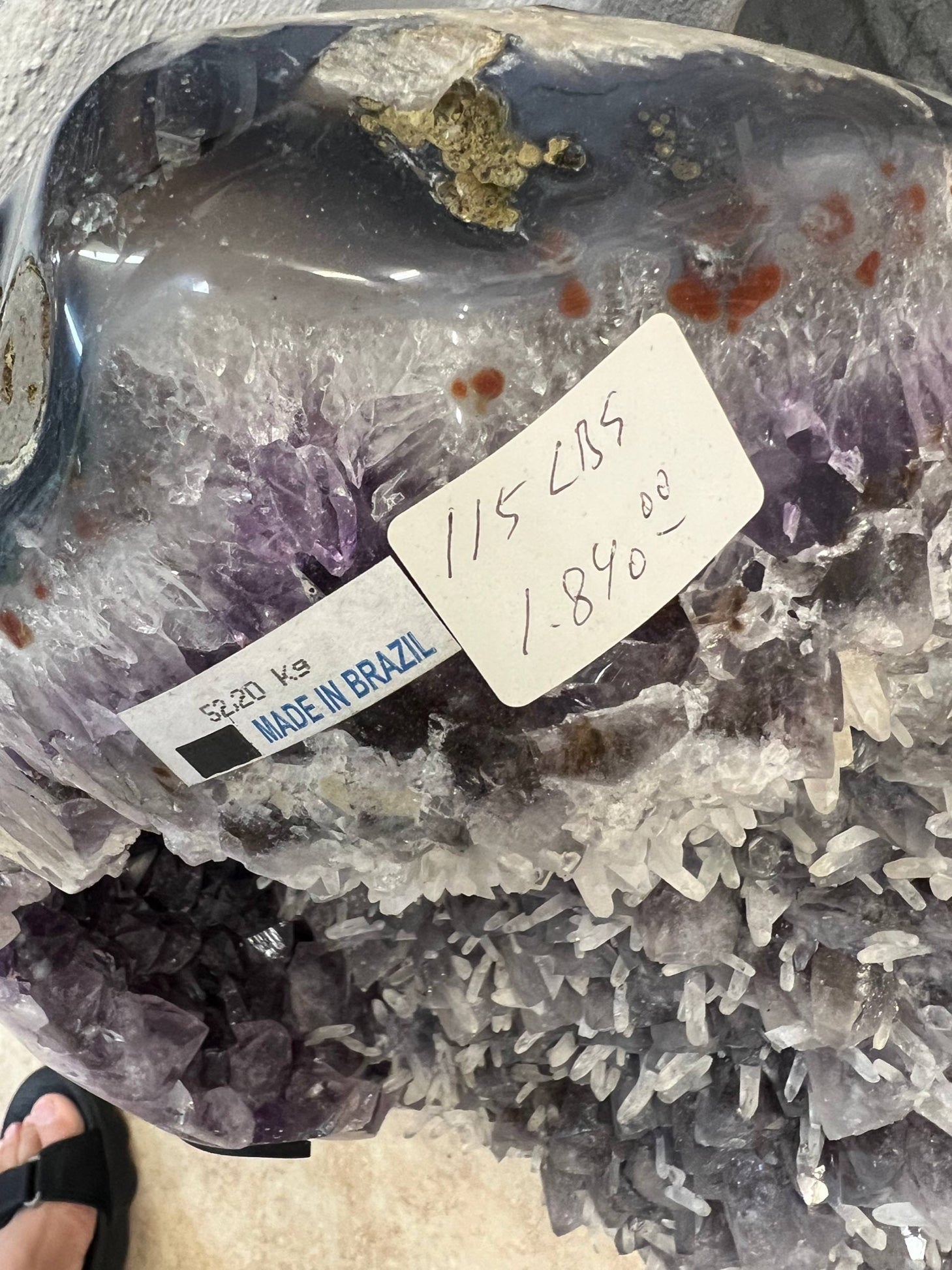 Amethyst Geode with Calcite — Beautiful Specimen on Stand