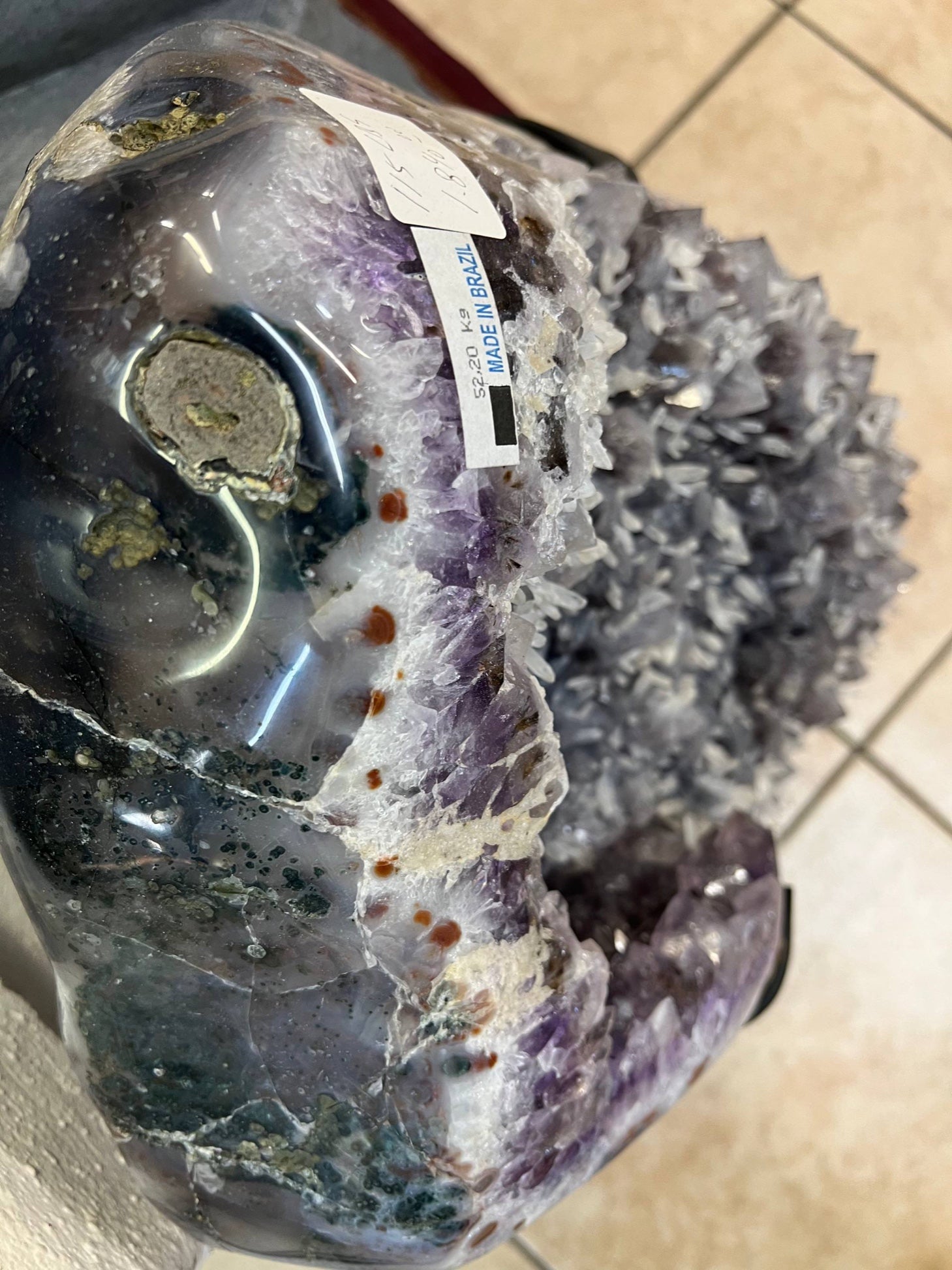 Amethyst Geode with Calcite — Beautiful Specimen on Stand