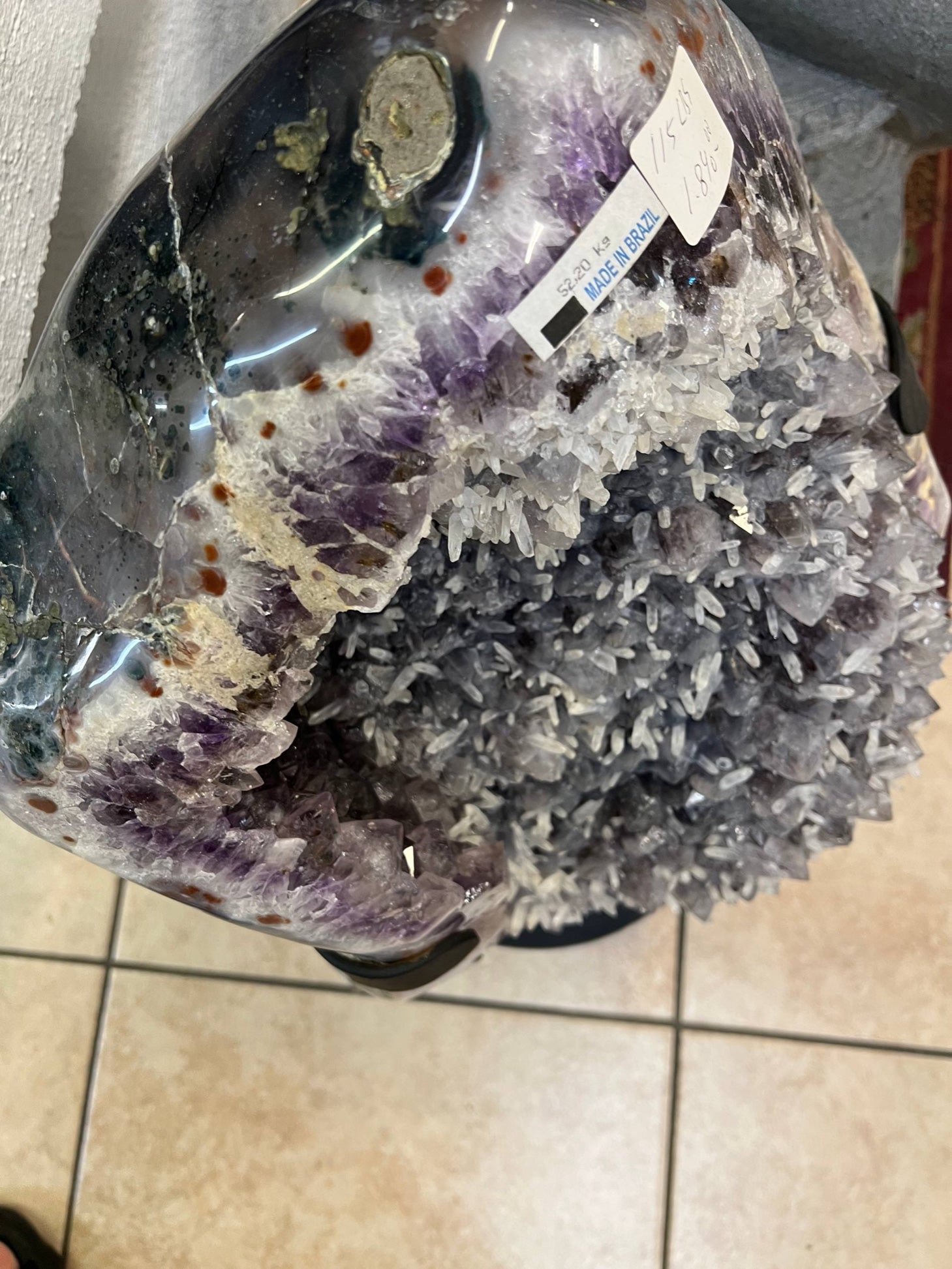 Amethyst Geode with Calcite — Beautiful Specimen on Stand
