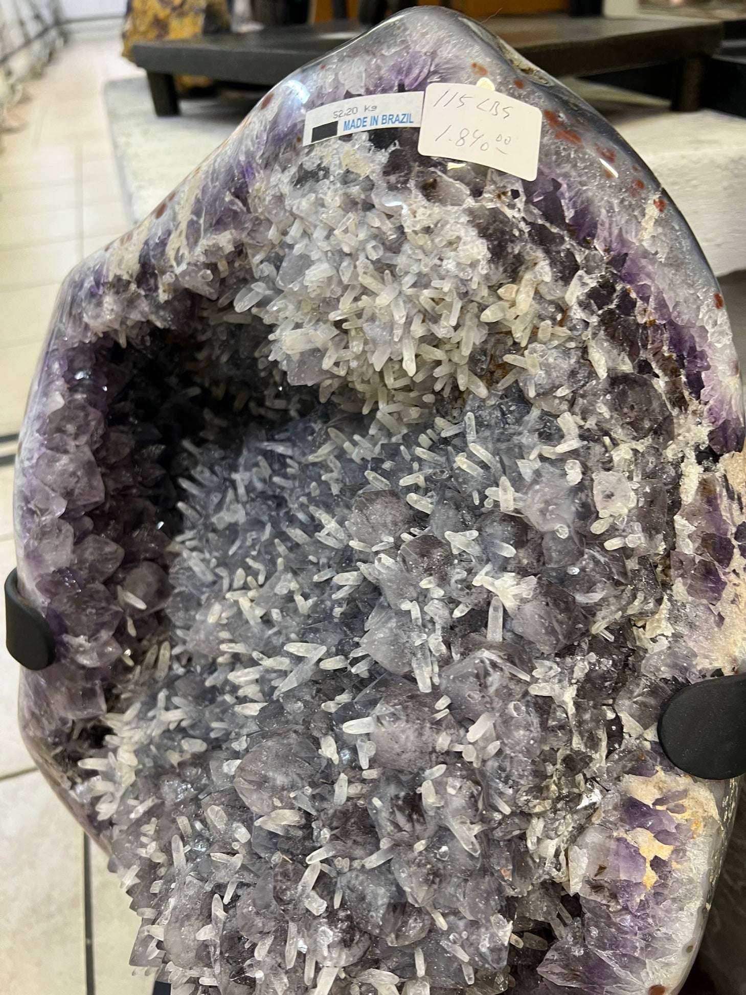Amethyst Geode with Calcite — Beautiful Specimen on Stand
