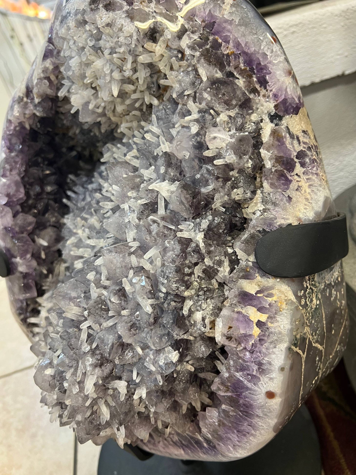 Amethyst Geode with Calcite — Beautiful Specimen on Stand