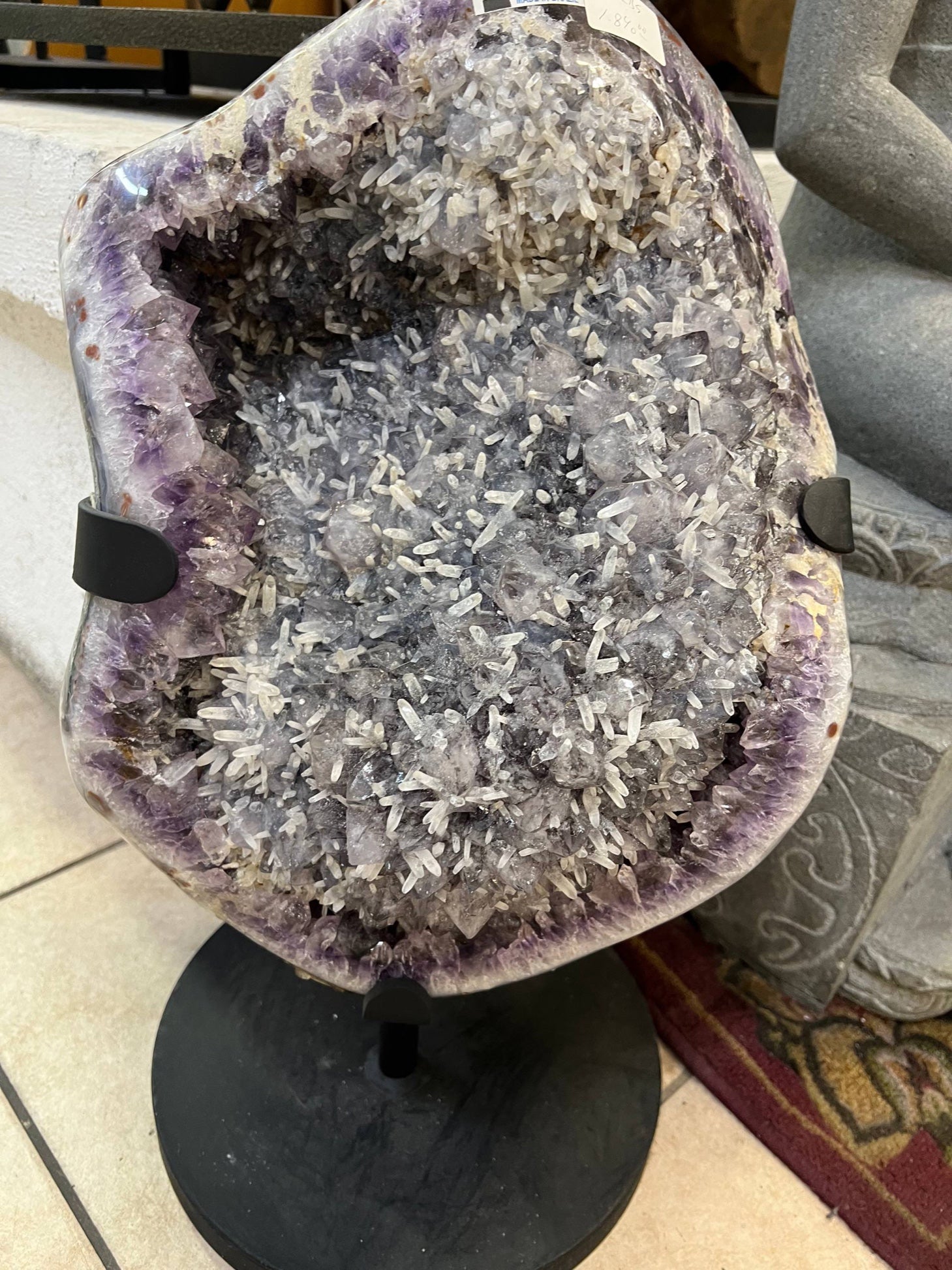 Amethyst Geode with Calcite — Beautiful Specimen on Stand