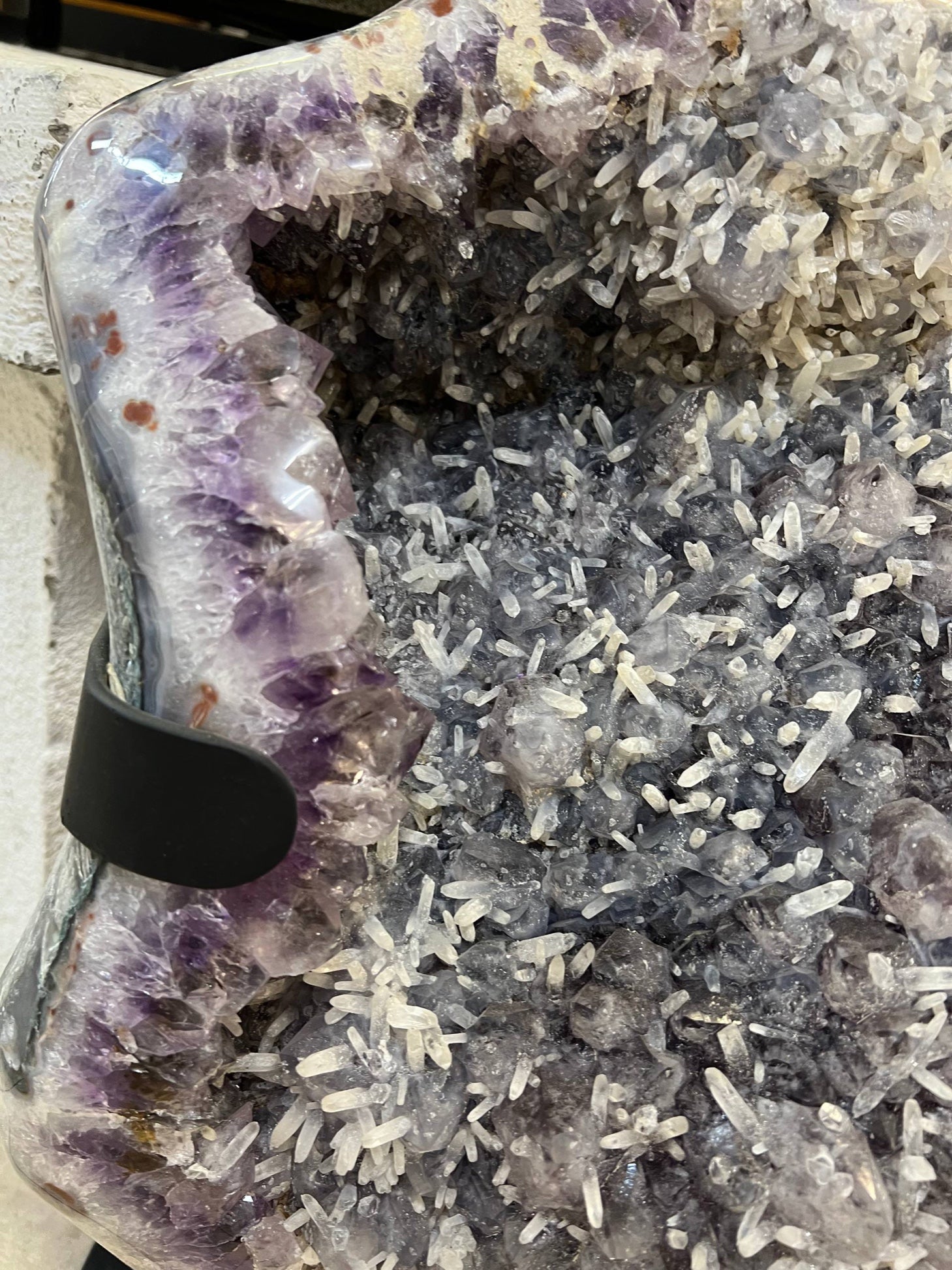 Amethyst Geode with Calcite — Beautiful Specimen on Stand