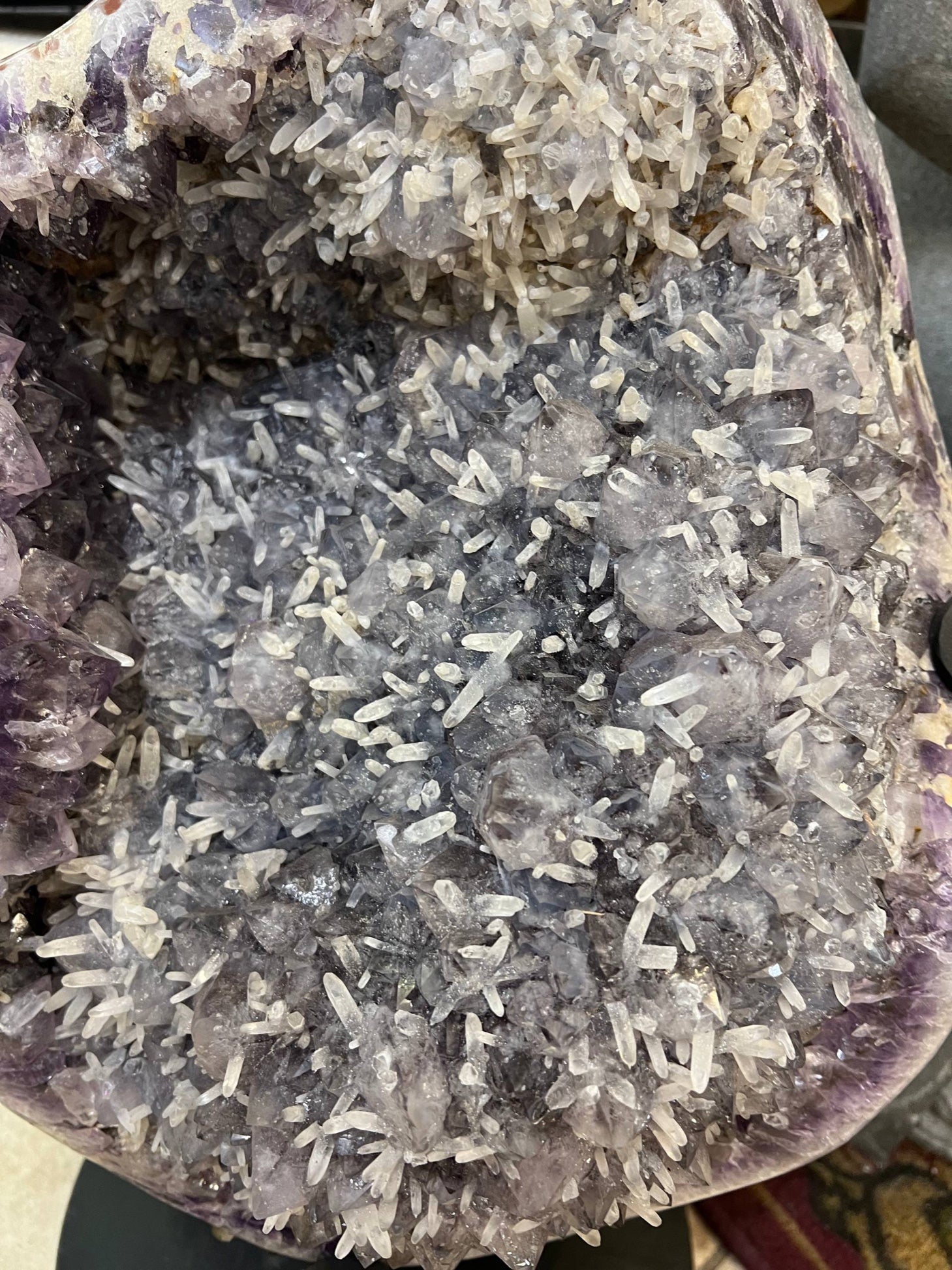 Amethyst Geode with Calcite — Beautiful Specimen on Stand