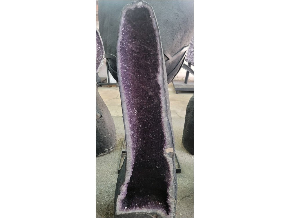 Amethyst cathedral geode — dense crystal cavity close-up