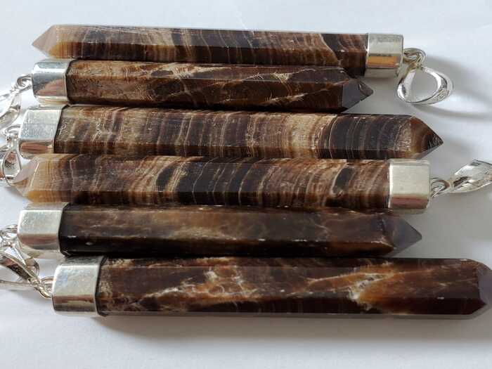 Wood Calcite Pendant