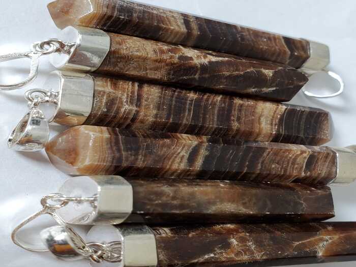 Wood Calcite Pendant